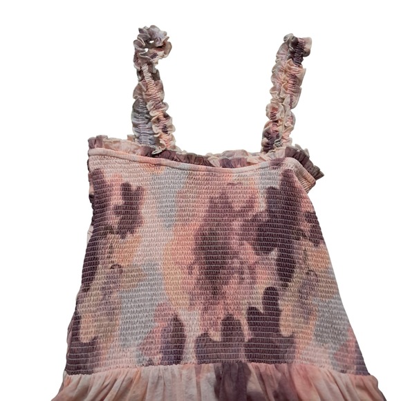 NWT Free People Tessa Smocked Midi Dress Women's Small‎ Pink Soft Combo Feminine - Picture 11 of 15